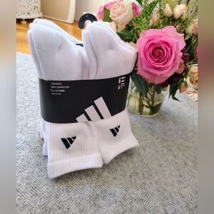 adidas Men's White Athletic Socks - 6 Pack